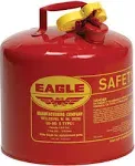 Eagle UI-50-FS Red Galvanized Steel Type I Gasoline Safety Can with Funnel 5