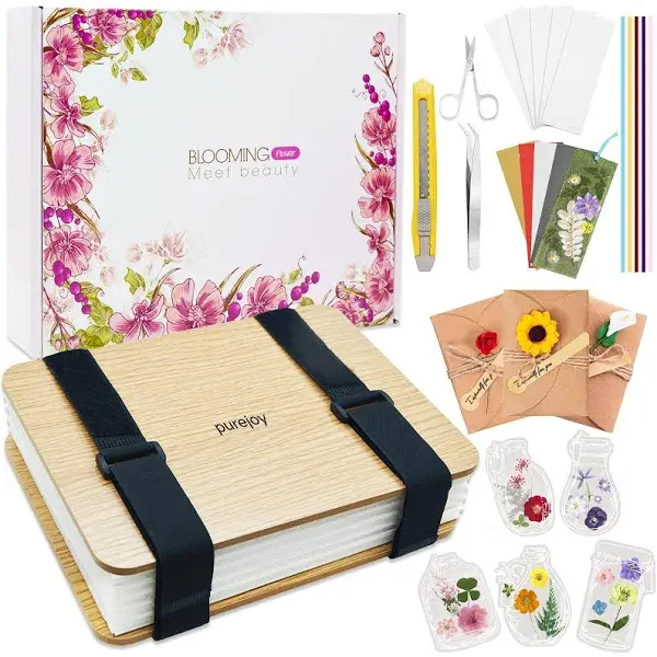 Suziko Flower Press Professional Flower Press Kit 6 Layers 6.3 x 8.3 inch Flower Press Kit, Flower Pressing Kit for Adults Kids, Great Gift for Daugh