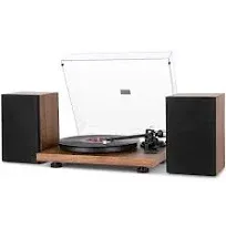 1byone Wireless Turntable Hi-Fi System 36W Bookshelf Speakers Vinyl Record...