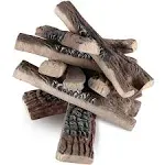 VEVOR Gas Fireplace Logs Large Ceramic Logs for Fireplace Decorative Heat-Resistant Wood Log Gas Realistic Logs - 10 Piece