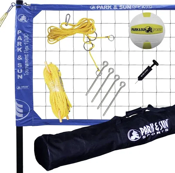 Park & Sun Sports Tournament Flex 1000 Portable Outdoor Volleyball Net System