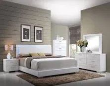 Lorimar Contemporary Bed with LED Headboard