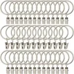 40 Pack Metal Curtain Rings with Clips, Drapery Clips Hooks, Decorative Curta...