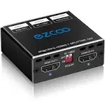 ROFAVEZCO HDMI 2.1 Splitter 4K 120Hz 1 IN2 Out VRR Allm HDCP2.3 HDR10 8KUHD Dolby Vision Atmos Scaler 4K EDID 1080p Dual Monitors HDMI 2.1 Splitter 1