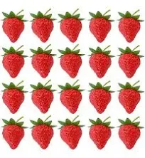 20 Pieces Artificial Strawberry Lifelike Fruit Plastic Strawberries Photograp...