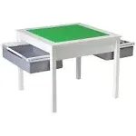 Utex 2 in 1 Kids Construction Play Table with Storage Drawers and Built in Plate