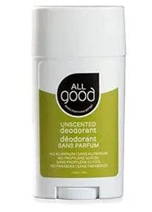 All Good Aluminum Free Deodorant Stick - Natural Deodorant w/Shea Butter & Aloe Vera, Bio-Active Formula, Vegan, Underarm Odor Protection for Men & Women (Unscented)