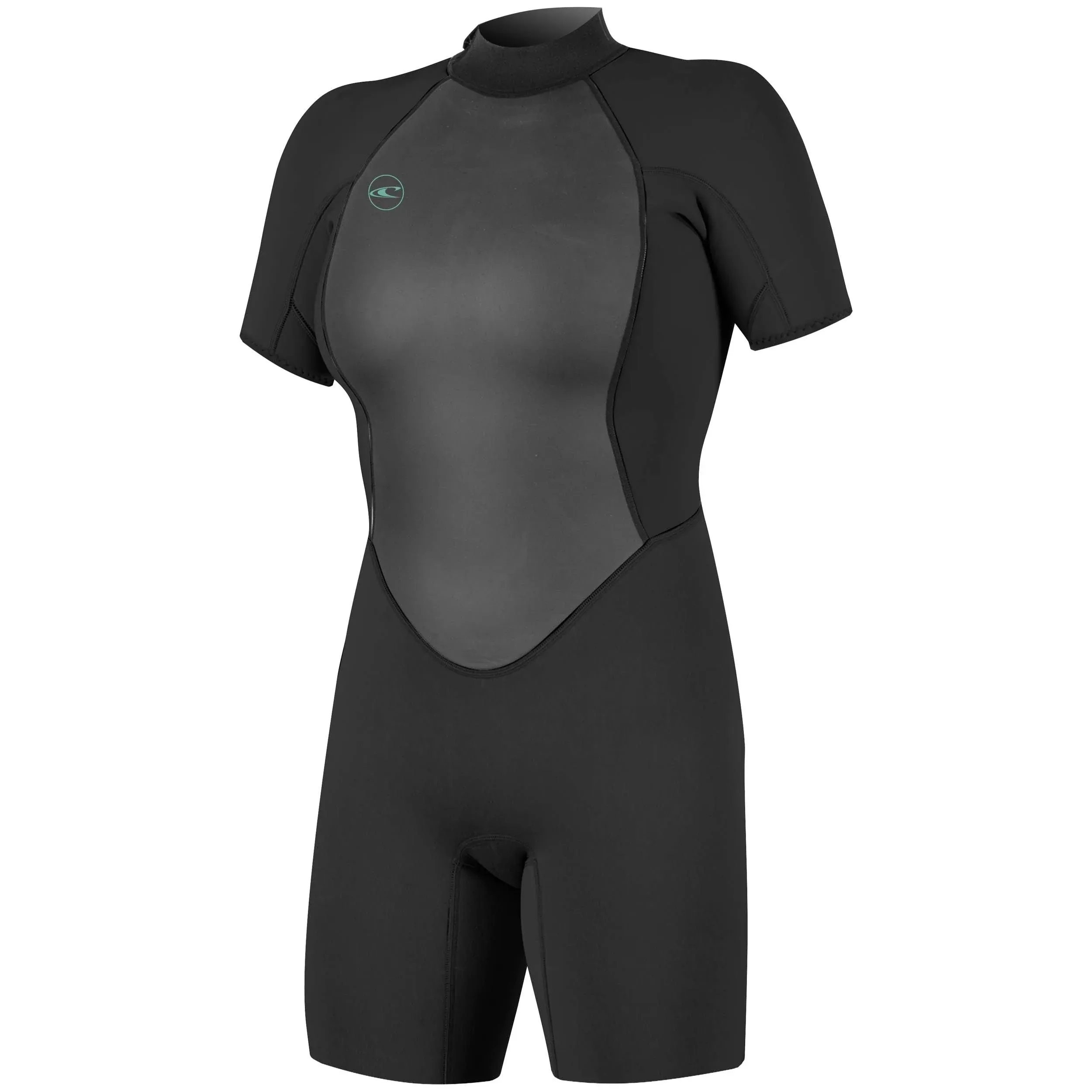 O'Neill Women's Reactor-2 2mm Back Zip Short Sleeve Spring Wetsuit, Black, 16