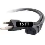 C2G 09482 Universal Power Cord 18 AWG NEMA 5-15P to IEC-C13 (15')