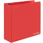 3 Inch Binder 3 Ring Binders Red, Slant D-Ring 3” Clear View Cover with 2 Inside Pockets, Heavy Duty Colored School Supplies Office and Home Binders – by Enday