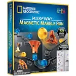 National Geographic Magnetic Marble Run - 75-Piece Stem Building Set for Kids & Adults with Magnetic Track & Trick Pieces & Marbles for Building A