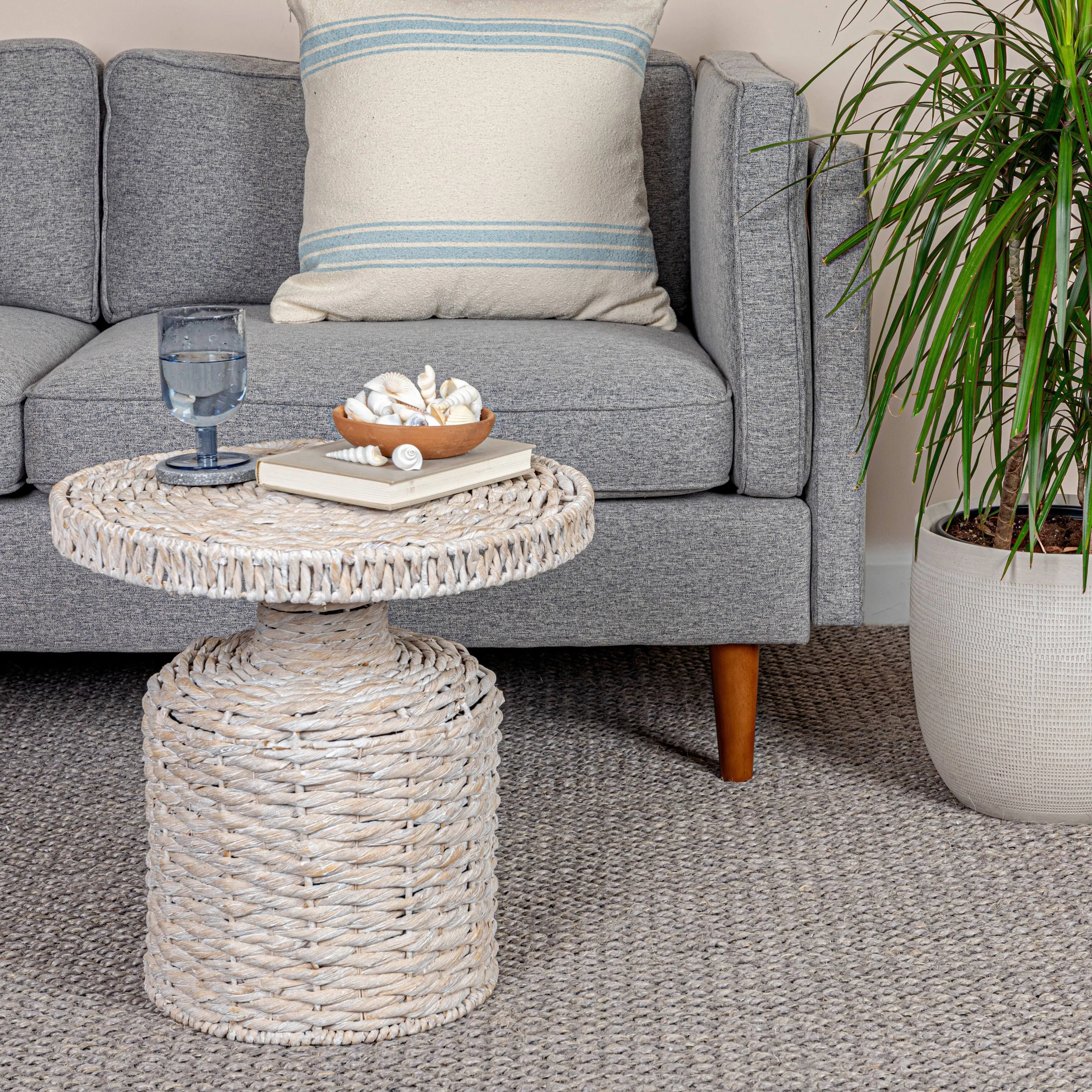 Bloomingville Hand-Woven Water Hyacinth Table