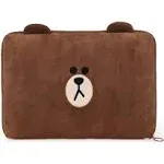 GUND LINE Friends Brown Zippered Computer Laptop Soft Case, 10.5”H x 15”W