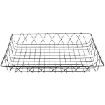 Get Melamine Wire Baskets Gray 18 inch x 12 inch Wire Pastry Basket 2 inch Deep IR-903GR