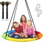 AutoJoy 40 inch Outdoor Kids Saucer Tree Swing with All Accessories