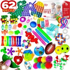 (62 Pcs) 2023 Upgraded Fidget Toys Party Favors Gifts