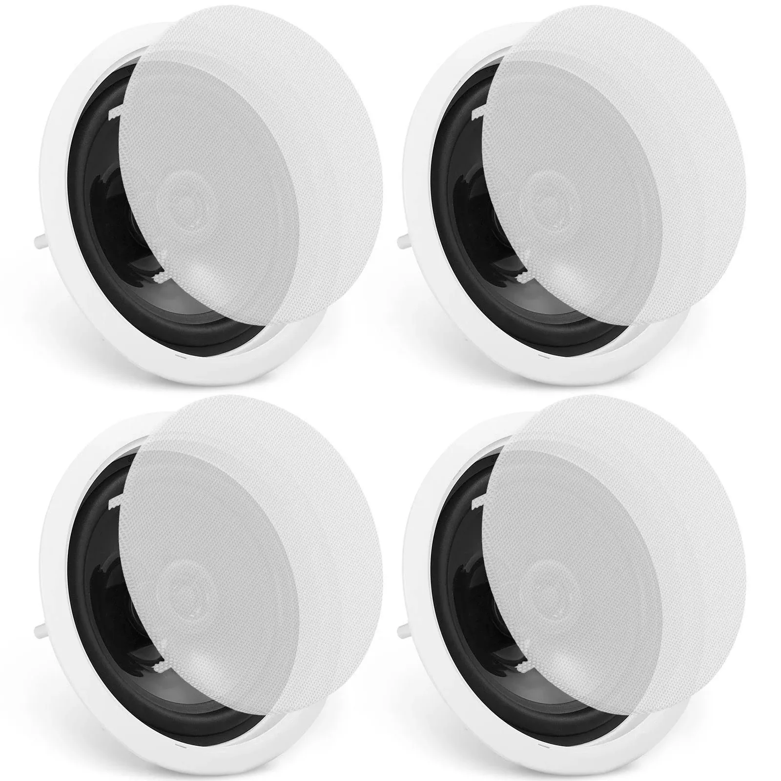 VEVOR 6.5 Inch in Ceiling Speakers, 150-Watts, Flush Mount Ceiling & in-Wall Speakers System with 8Ω Impedance 89dB Sensitivity, for Home Kitchen Living Room Bedroom or Covered Outdoor Porches, Single