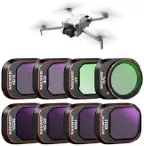 NEEWER ND & CPL Filter Set Compatible with DJI Mini 4 Pro, 8 Pack UV CPL ND8 ND16 ND32 ND64 ND128 ND256 CPL Polarizer Neutral Density Drone Lens Filters, Multi Coated HD Optical Glass/Aluminum Frame