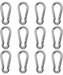 Marine Grade 316 Stainless Steel Carabiners Heavy Duty, Durable & Rust-Free Clips for Gym, Swing, Dog Leashes, Hammocks, Keychains, and More