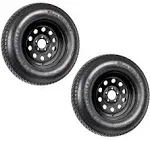 Ecustomrim 2-pk Trailer Tire On Black Wheel Modular Rim ST205/75D15 LRC 5 Lug On 4.5 15 x 5