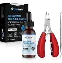 Ingrown Toenail Treatment - Complete 3 in 1 Ingrown Toenail Removal Kit + Pain Relief - Includes Ingrown Toenail Drops - Clippers - Nail Lifter - 100% Natural