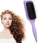 Curly Hair Brush,Curl Define Styling Brush,Curl Define Styling Brush for Curly Hair,Curl Comb,Boar Bristle Hair Brush Styling Brush for Detangling for Combing Men and Women (Purple)