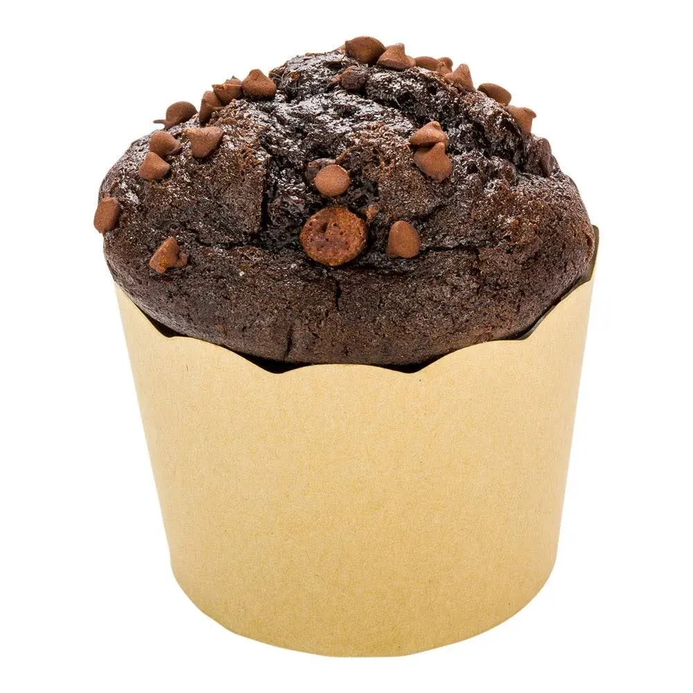 Restaurantware Panificio Premium 10 oz Kraft Paper Jumbo Baking Cup: Paper Baking Cups Perfect for Muffins Cupcakes or Mini Snacks - Scalloped - Disposable and Recyclable - 200ct Box