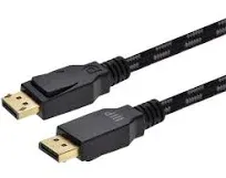 Monoprice 37920 Braided DisplayPort 1.4 Cable Gray - 6 ft.