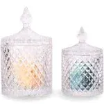 R Flory Glass Jars Set of 2