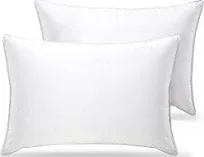 King Size Bed Pillows - Set of 2, Medium Density, Soft and Supportive for Back, Side, and Stomach Sleepers (King (Pack of 2)) (White, King (Pack of 2))