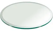 Glass Table Top: 24 inch Round 1/2 inch Thick Beveled Edge Tempered