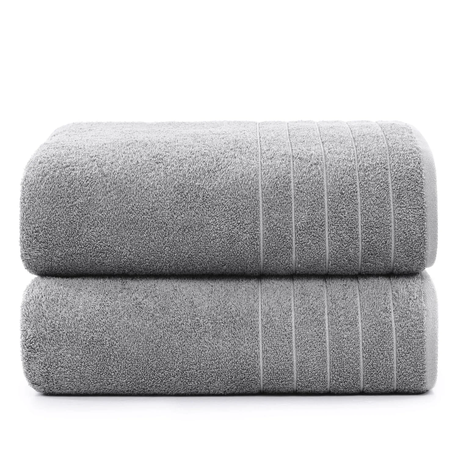 Casa Platino Bath Sheet Towels, 2 Pack Bath Sheet(36"x 72"), 100% Ring Spun Cotton Towels, Lightweight Towels for Bathroom, Absorbent Bathroom Towels, Quick Dry Bath Sheet, Soft Towel - Cool Grey