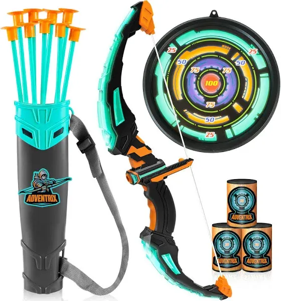 JOYIN LED Bow and Arrow for Kids Archery Toy Set with Suction Cups Arrows Arrow and