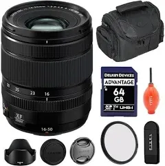 Fujifilm XF 16-50mm f/2.8-4.8 R LM WR Lens Bundle with 58MM Protection Filter, 64GB Memory Card and More | Fuji 16-50mm