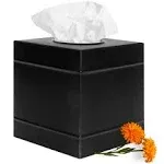 Autumn Alley Black Metal Square Tissue Box Cover