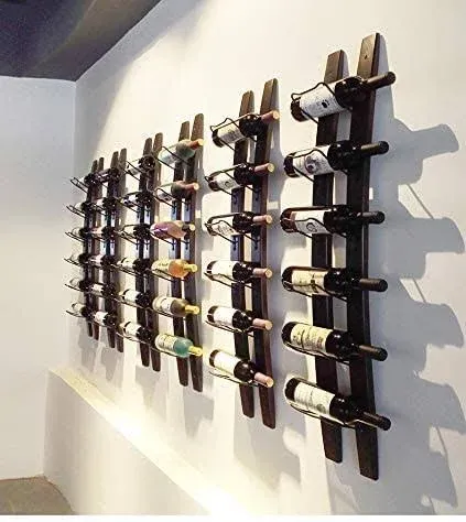 Hot！DCIGNA Wall Mounted Wine Rack, Barrel Stave Wine Rack, 6 Bottles 40x7.6inch.