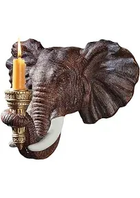 Design Toscano Elephant Sculptural Wall Sconce