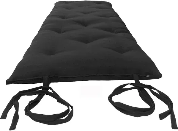 D&D Futon Furniture Full Size Black Traditional Japanese Floor Futon Mattresses 80 x 54 x 3, Foldable Cotton Cushion Mats, Yoga, Meditation