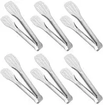 JXHAPY Serving Tongs Kitchen Tongs,Buffet Tongs, Stainless Steel Food Tong Serving Tong,small Tongs 6 Pack (7 inch)