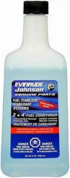 OMC Evinrude Johnson 766210 Fuel Stabilizer 2+4 Fuel Conditioner OEM 32oz