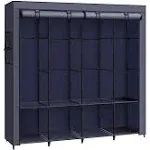 SONGMICS Portable Closet with 3 Shelves Dark Blue / 4 Tiers(66.9"L)