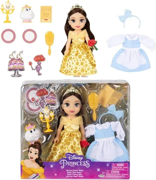 Disney Jakks Princess Belle Doll Be Our Guest Beauty &amp; The Beast Set Accesories