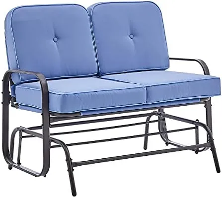 Barton Outdoor 2 Person Rocking Patio Glider Bench Swing Loveseat Seating