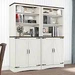 zoaostore 71" Farmhouse Kitchen Pantry Storage Cabinet with 5 Layers Adjustable Shelves,Tall Storage Cabinet with 2 Barn Doors,Storage Cabinet for Kitchen,