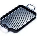 S.KITCHN Grill Pan Stove Top Grill Induction Griddle, Grill Griddle Pan with Dual Handles