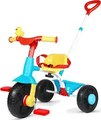 KRIDDO 2 in 1 Kids Tricycles Age 18 Month to 3 Years, EVA Wheels Upgraded, Gi..