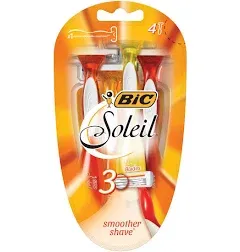 Bic Soleil 3-Blade Women&#039;s Disposable Razor, 4 Razors/Pack