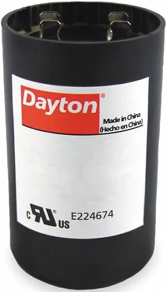 DAYTON 6FLT9 Motor Start Capacitor,145-<wbr/>174 MFD,Round 6FLT9