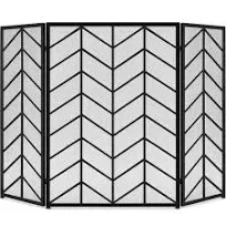 Best Choice Products 52x31in 3-Panel Chevron Fireplace Screen