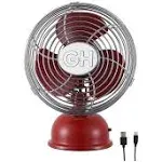 Good Housekeeping All-Metal USB-Powered 5" Oscillating Personal Fan, Matte Black